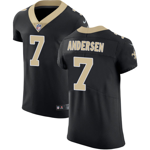 Nike Saints #7 Morten Andersen Black Team Color Men's Stitched NFL Vapor Untouchable Elite Jersey - Click Image to Close